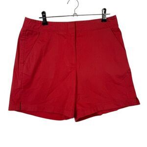 Tommy Bahama Flat Front Trouser Shorts Stretch Deep Coral Color Pockets Size 6
